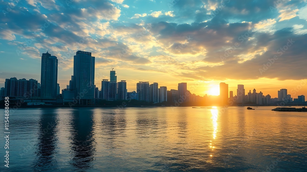 Obraz premium Cityscape Sunset Skyline