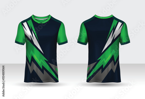 T-shirt sport vector design template,  Men football club uniform mockup, front and back view For all team logos, squad names, match events, and tournament branding.  
