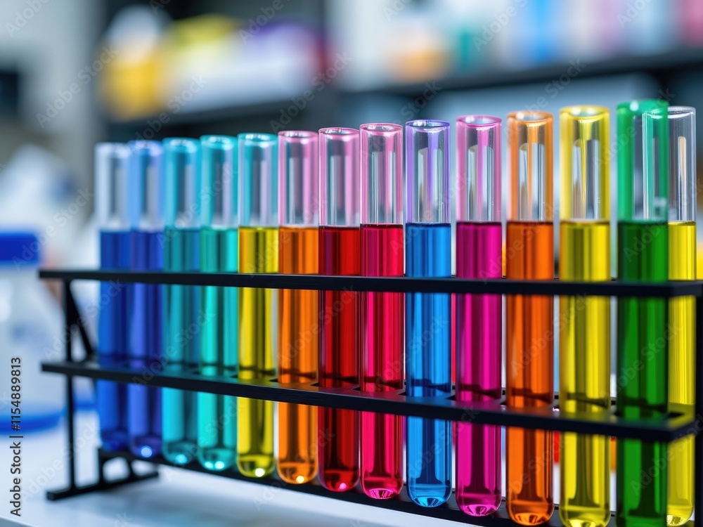 Colorful Test Tubes Science Experiment Chemistry Lab Rainbow Liquids Colorful Test Tubes Science Experiment Chemistry Lab Rainbow Liquids
