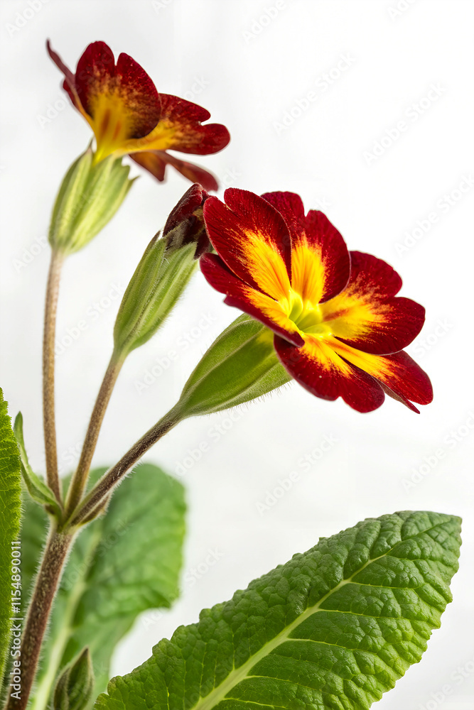 red and yellow flower isolated on plain white background red and yellow flower isolated on plain white background