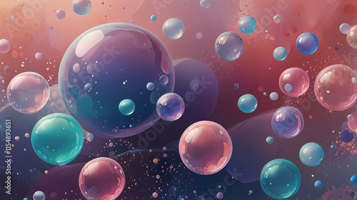 Wallpaper Mural background with bubbles , AI Generated. Torontodigital.ca