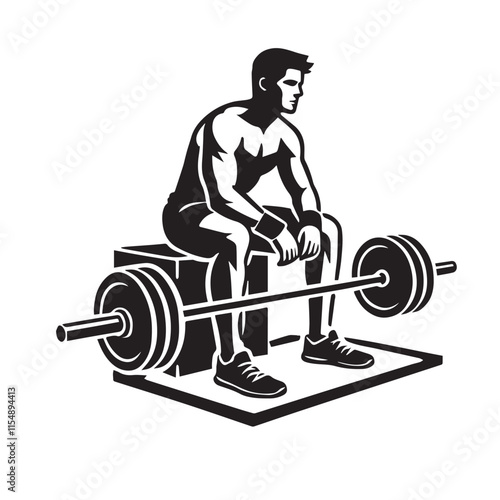 
Strong Smiling Man Doing Bench Press Exercise Cartoon Vector Illustration
