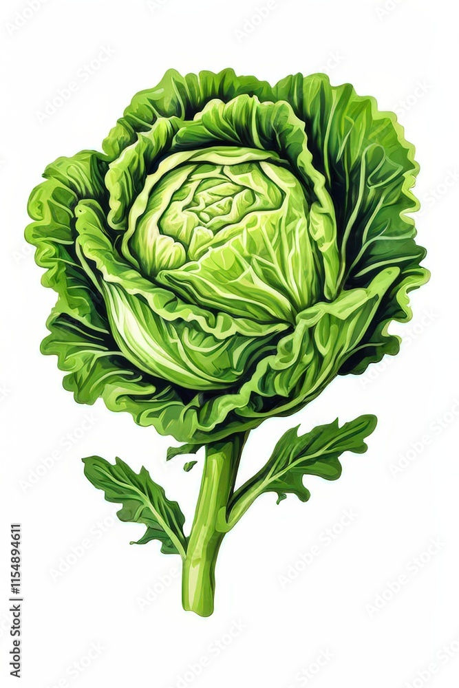 Obraz premium the AI Image Generator, Fresh Green Cabbage Isolated on a Clean