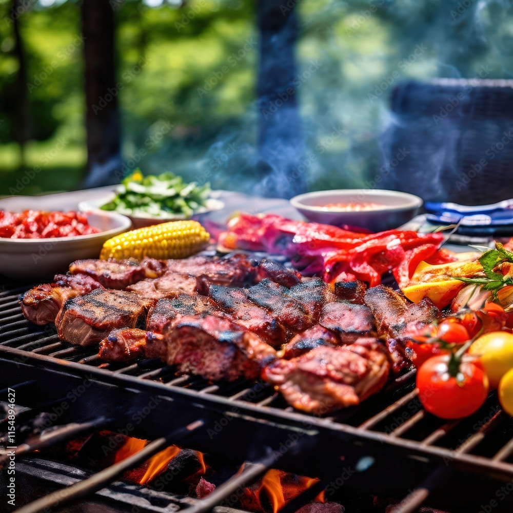 the AI Image Generator, Outdoor Barbecue Gathering with Steaks the AI Image Generator, Outdoor Barbecue Gathering with Steaks