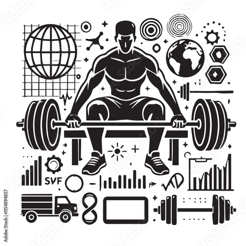 
Strong Smiling Man Doing Bench Press Exercise Cartoon Vector Illustration
