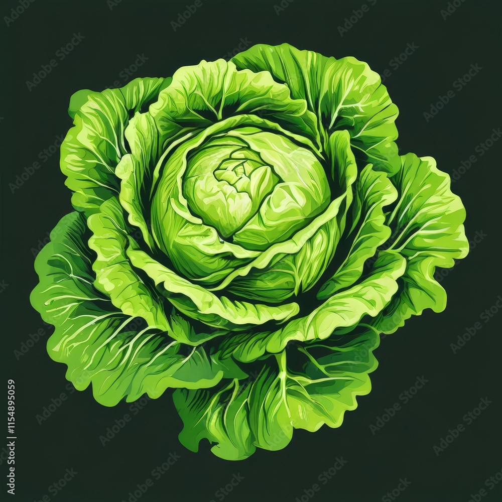 Fototapeta premium the AI Image Generator, Fresh Green Cabbage Isolated on a Clean