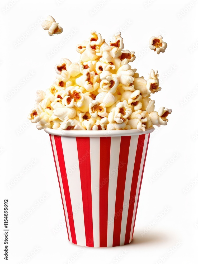 the AI Image Generator, Popcorn in a Classic Red and White Striped Bucket the AI Image Generator, Popcorn in a Classic Red and White Striped Bucket