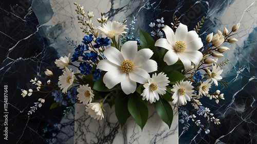 red and white flowers , AI Generated.