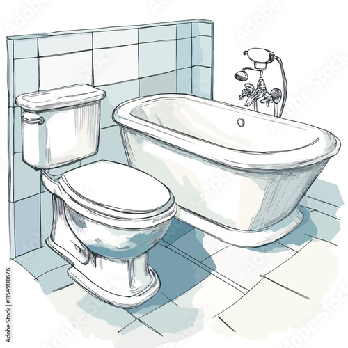 bathroom clip art, clip art concept 