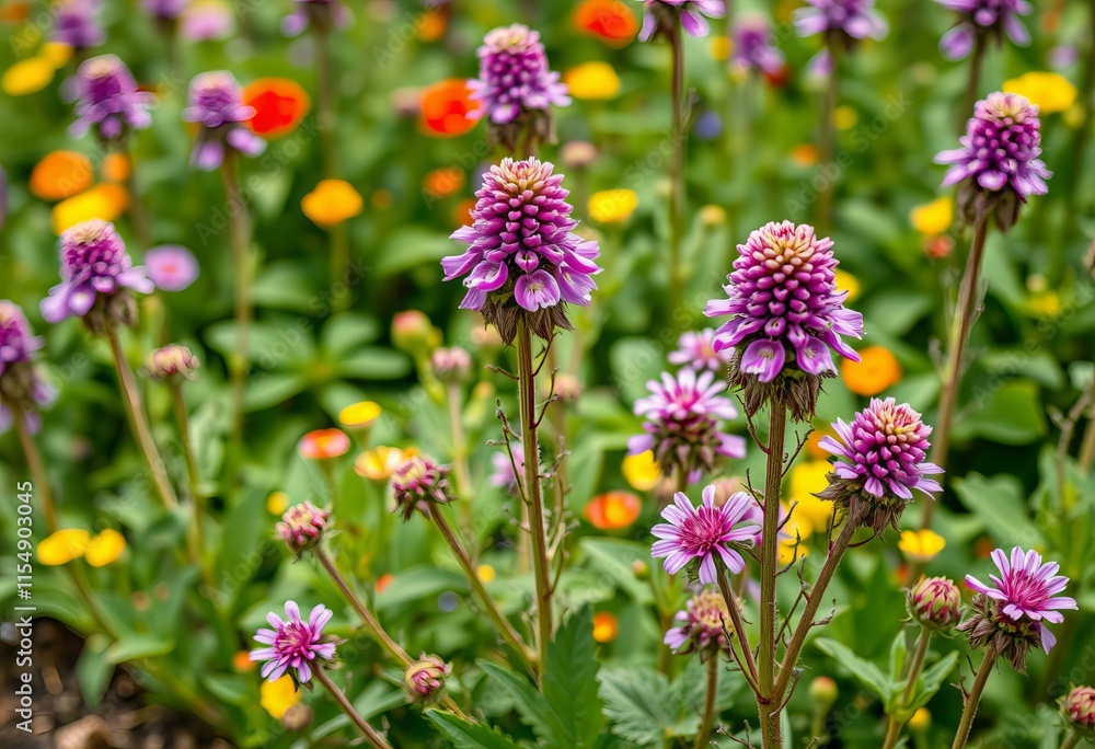 Background with scaba flowers in a garden bed. Background with scaba flowers in a garden bed.