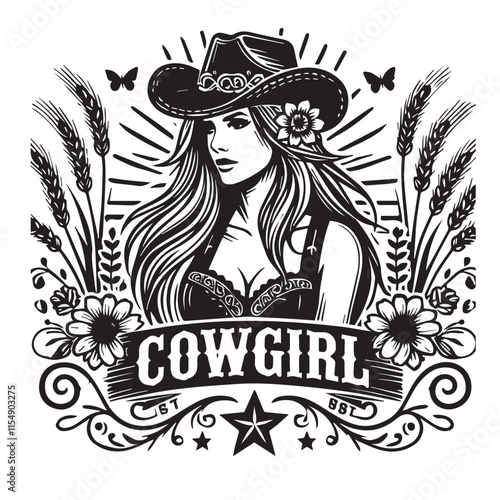 Cowgirl vector design