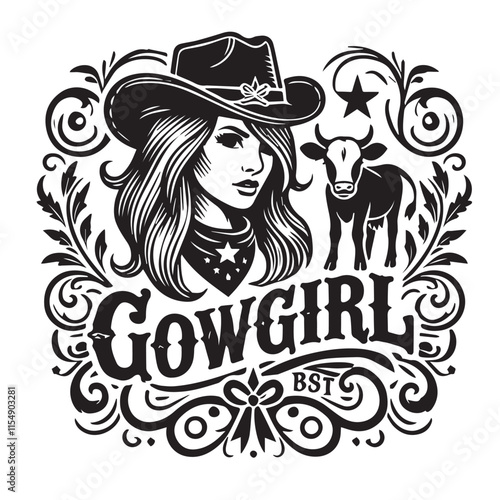 Cowgirl vector design