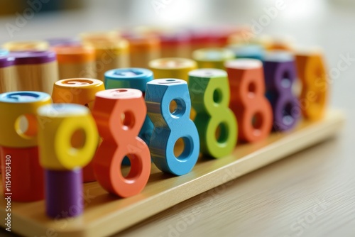 Colorful Educational Toy Featuring Letters and Numbers for Learning Activities photo