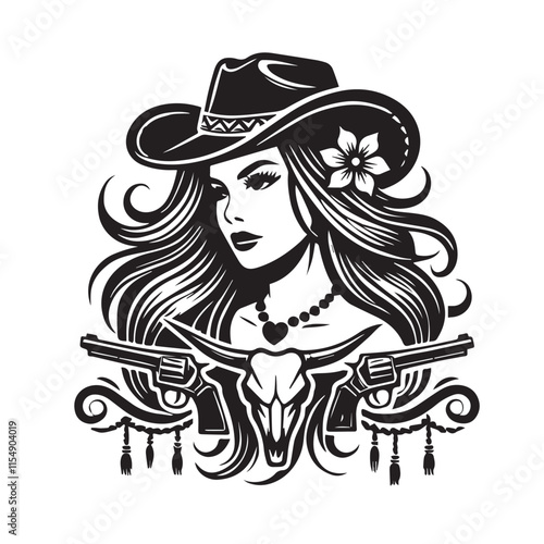 Cowgirl vector design