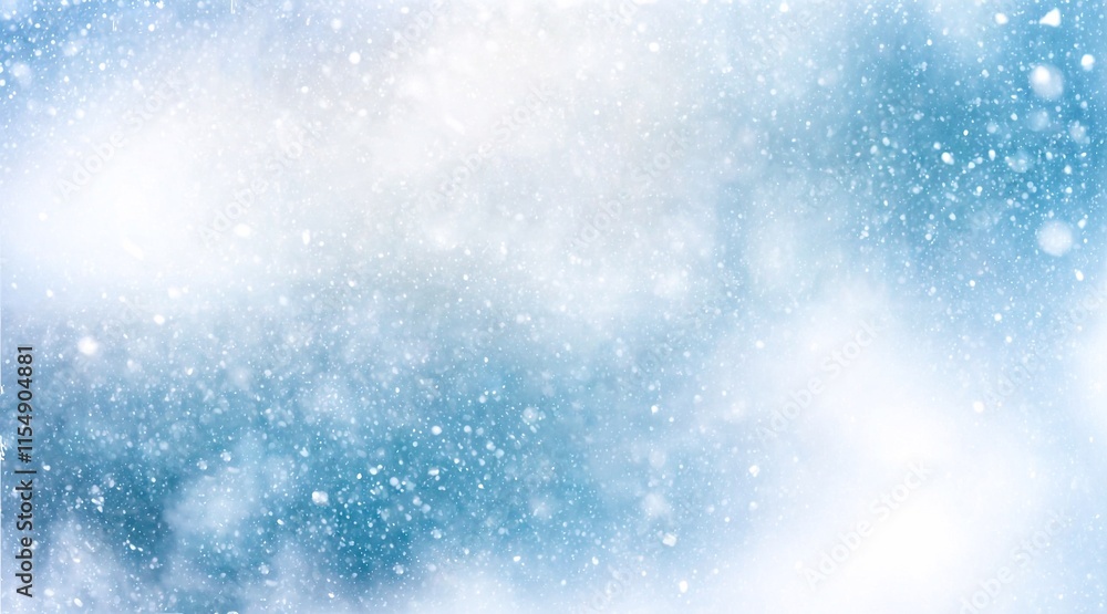 Blurred snowflakes of varying sizes, soft lighting with cool white and pastel blue gradient Blurred snowflakes of varying sizes, soft lighting with cool white and pastel blue gradient