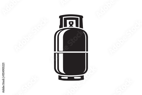 simple black an white Propane cylinder vector silhouette isolated on a white background