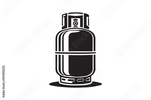 simple black an white Propane cylinder vector silhouette isolated on a white background