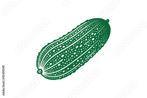 simple black an white cucumber vector silhouette isolated on a white background