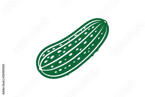 simple black an white cucumber vector silhouette isolated on a white background