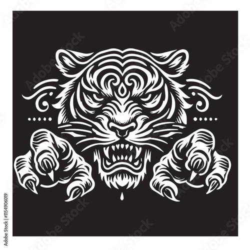 Wallpaper Mural Tiger svg vector design Torontodigital.ca