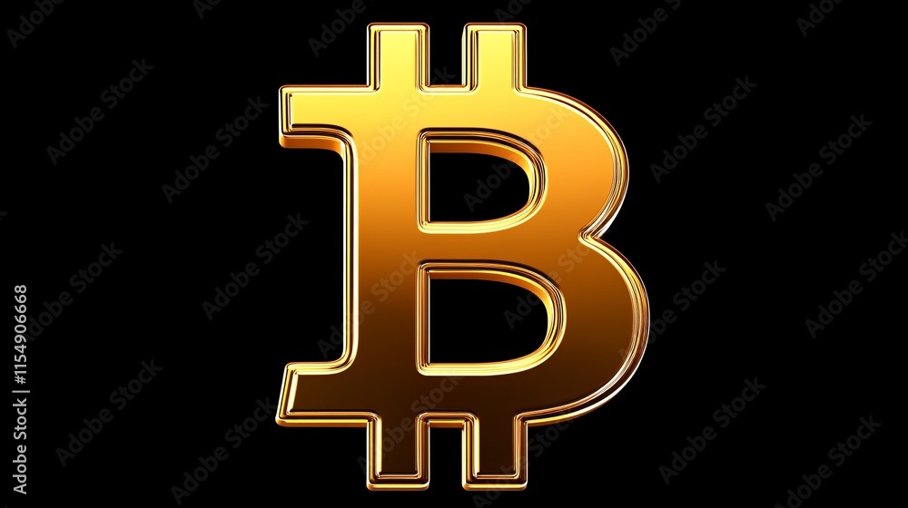 Bitcoin logo or symbol on a plain black background Bitcoin logo or symbol on a plain black background