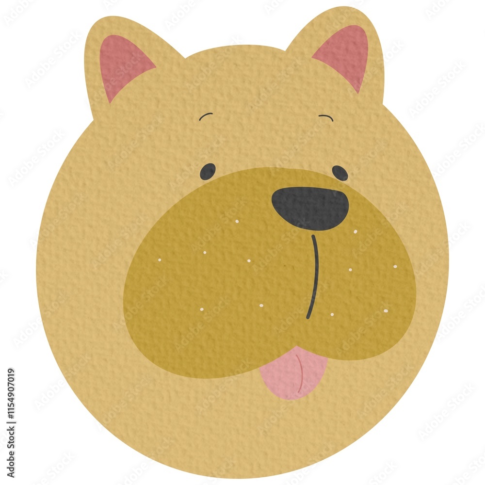 ute and smile dog heads doodle vector set. Comic happy dog faces character design with flat color isolated on white background. ute and smile dog heads doodle vector set. Comic happy dog faces character design with flat color isolated on white background.