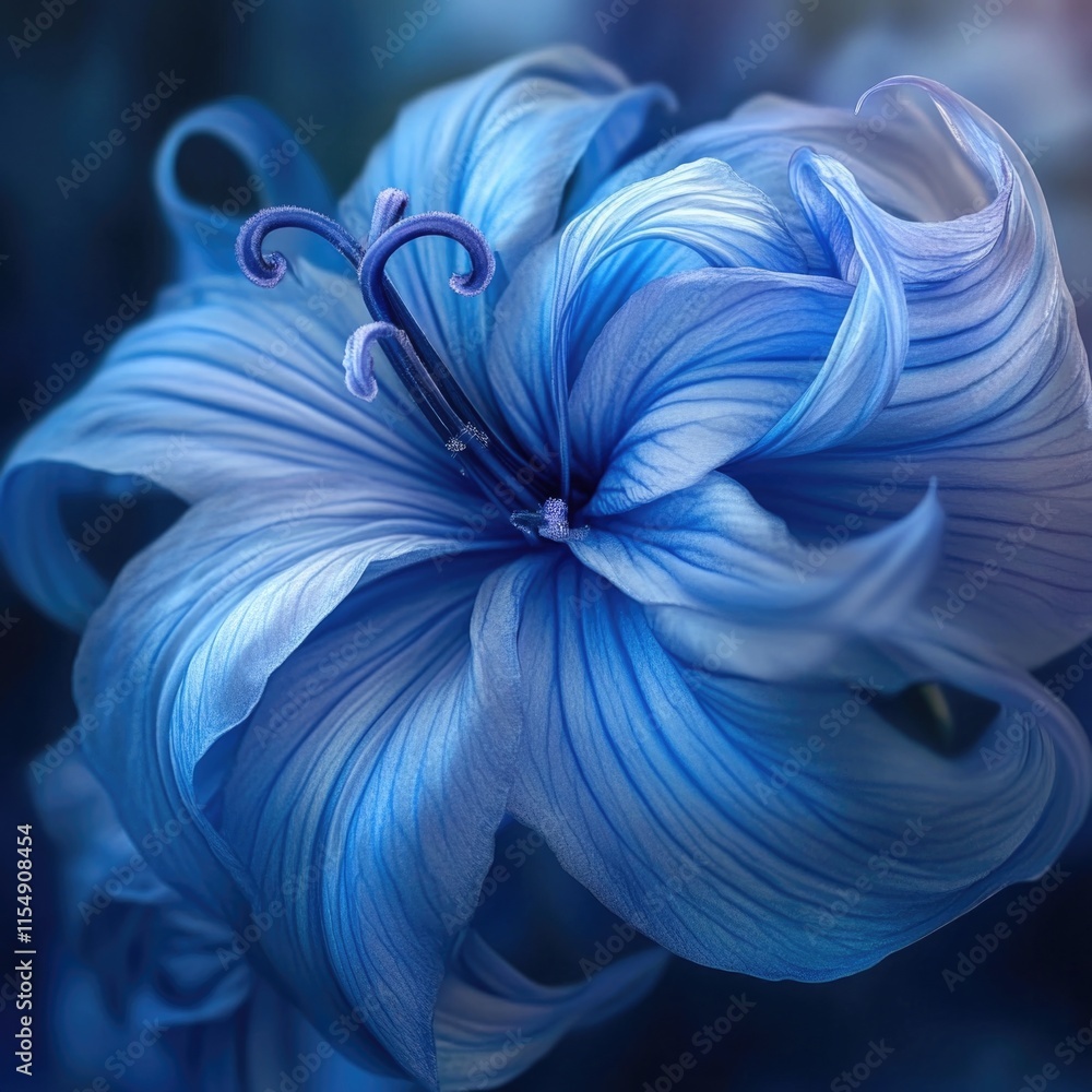 Blue flower on a table Blue flower on a table