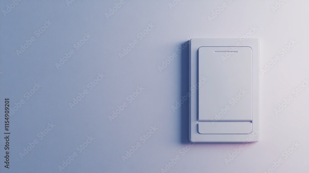 Minimalist white light switch on a pale wall. Minimalist white light switch on a pale wall.