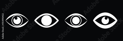 Eye icon. Set of hand drawn mystic evil eye vectors