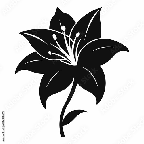 Lily Serenity black silhouette vector