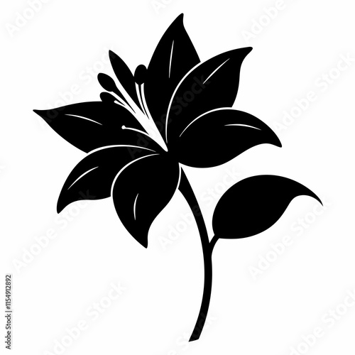 Lily Serenity black silhouette vector