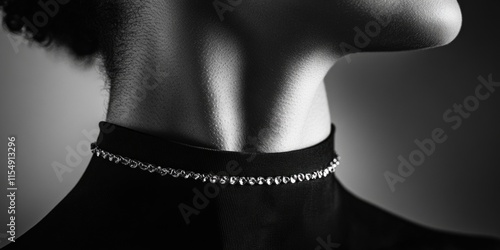 Close-up of necklace wearer