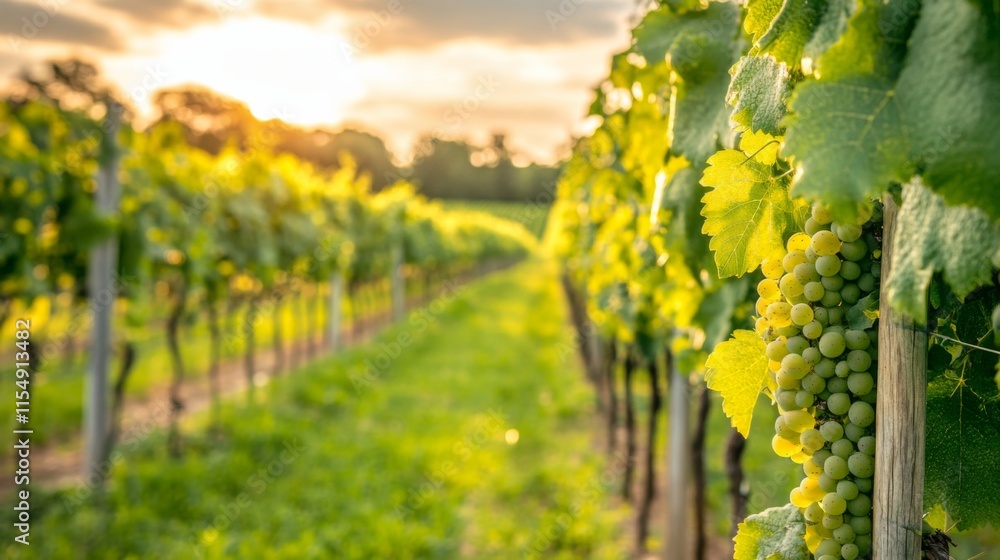Naklejka premium Rustic Vineyard in Early Morning Light