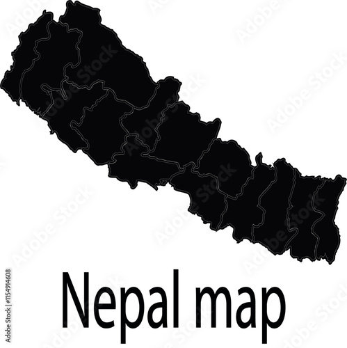 vector of black color nepal map