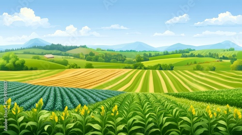 Scenic Seasonal Landscape with Natural Elements
