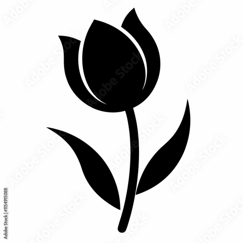 Tulip Touch black silhouette vector