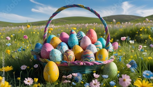 Easter Eggs in a Basket