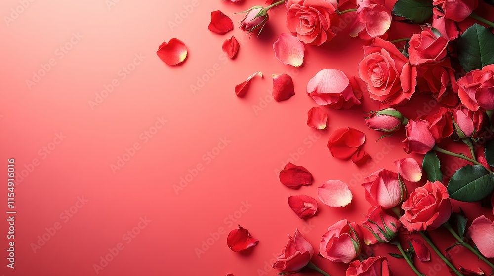 Valentine's Day or Wedding Background with Beautiful Roses. Concept for a romantic party invitation or love message. Premium and luxurious Ai-Generative. Valentine's Day or Wedding Background with Beautiful Roses. Concept for a romantic party invitation or love message. Premium and luxurious Ai-Generative.
