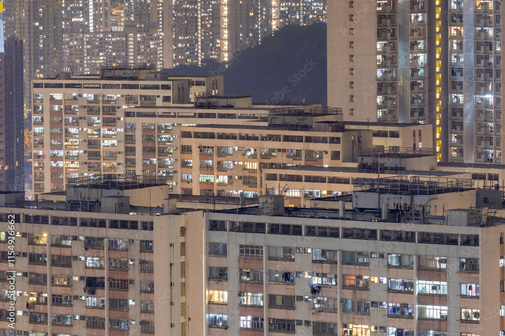 DEC 20 2024,Hong Kong.Dense residential area in Hong Kong DEC 20 2024,Hong Kong.Dense residential area in Hong Kong