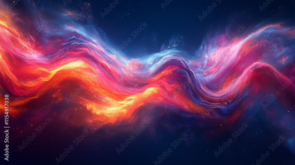 Vibrant Abstract Waves of Colorful Energy in Space Vibrant Abstract Waves of Colorful Energy in Space