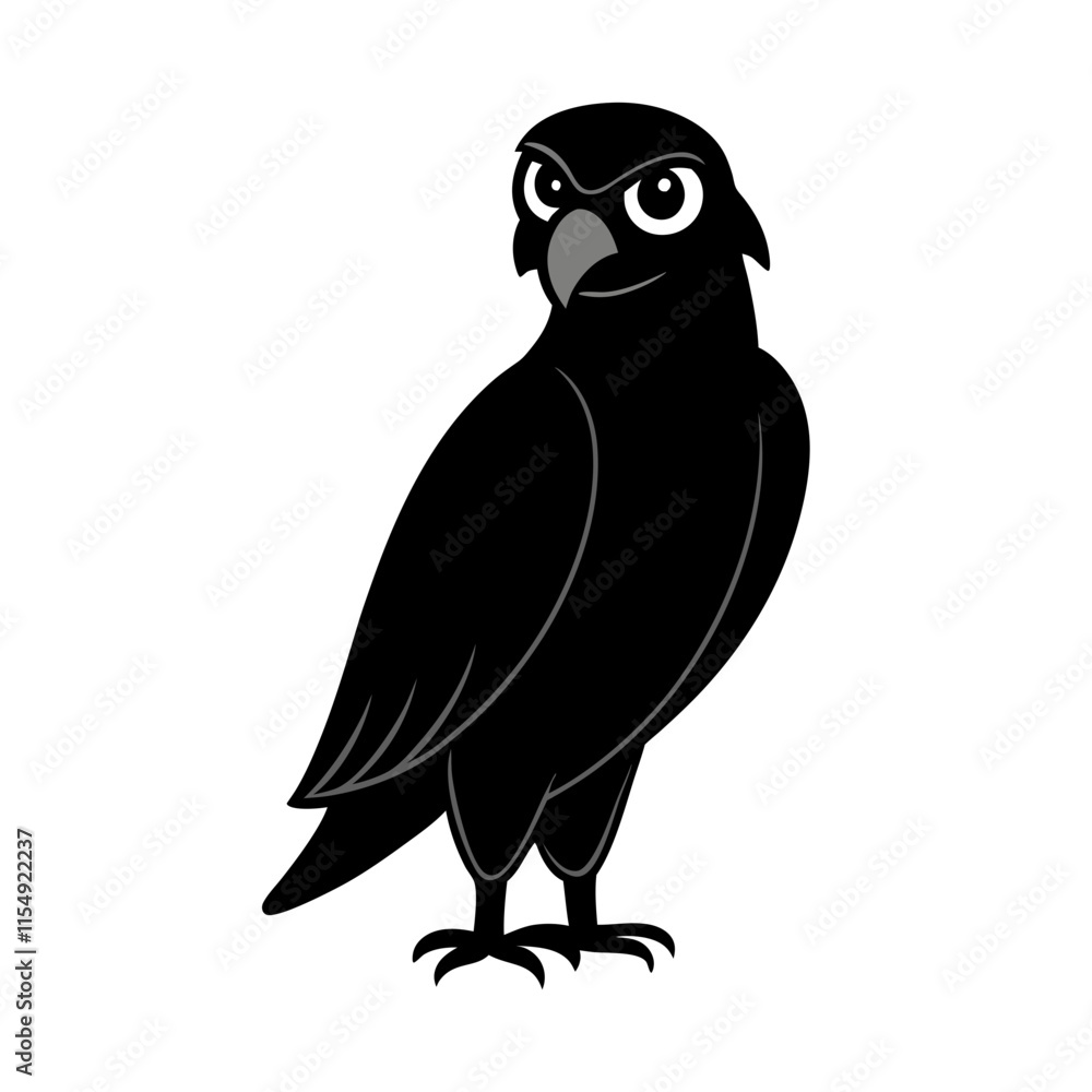 Fototapeta premium Falcon cartoon vector silhouette