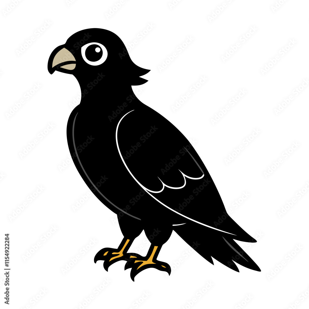 Obraz premium Falcon cartoon vector silhouette