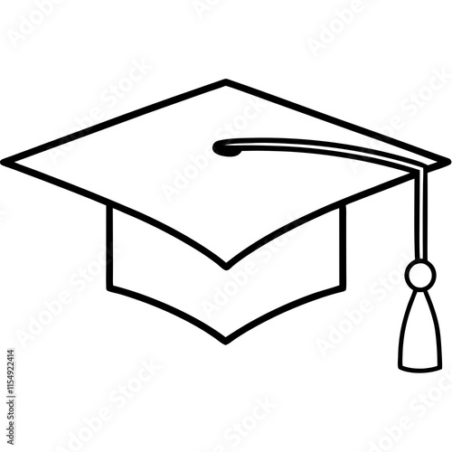 Graduation Cap Line Art Vector Design