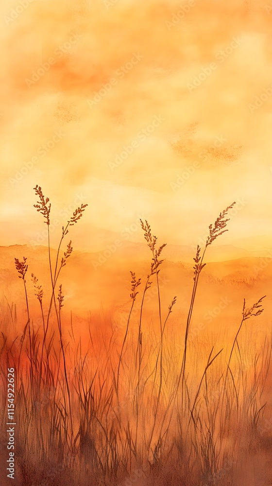 Fototapeta premium wheat field at sunset