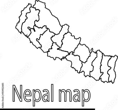 vector of white color nepal map