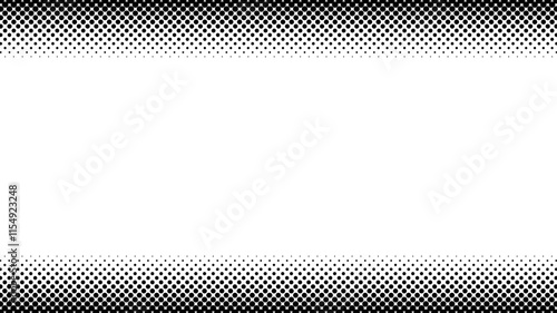 ハーフトーン　フレーム　ベクター　黒　シンプル　上下