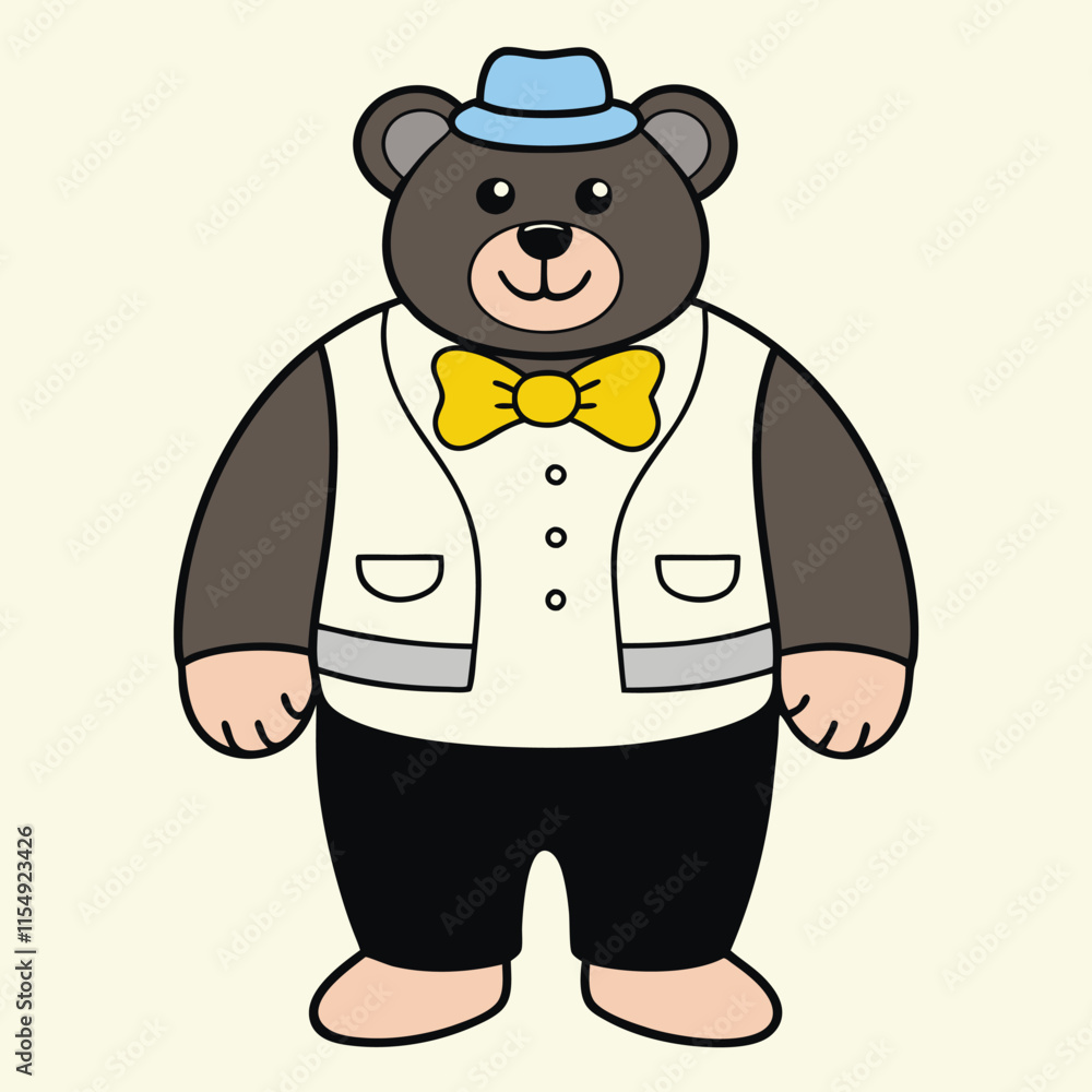 Obraz premium cute vector illustration of bear cartoon style 