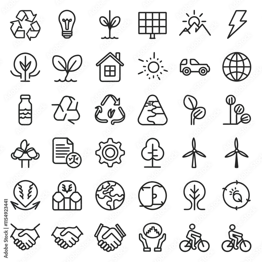 Fototapeta premium Sustainable icon set vector