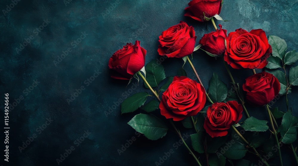 Valentine's Day or Wedding Background with Beautiful Roses. Concept for a romantic party invitation or love message. Premium and luxurious Ai-Generative.
