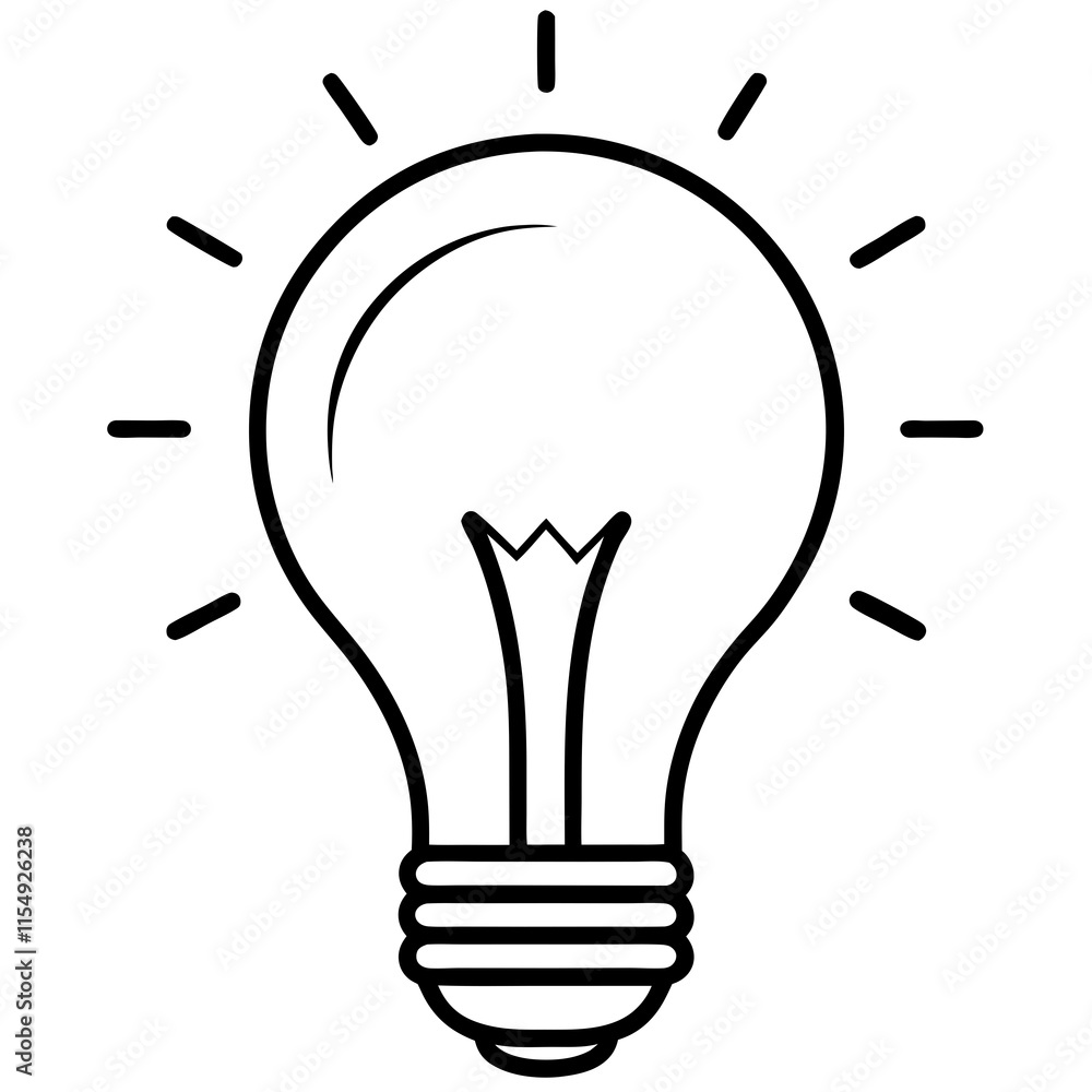 Lightbulb Idea Line Art Vector Design Lightbulb Idea Line Art Vector Design